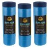Dura-Gold 43" Wide X 65' Long Roll Of Pure Blue Pre-Taped Masking Film, 3 Pack - Overspray Paintable Plastic Protective Sheeting, Pull Down Drop Sheet