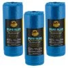 Dura-Gold 95" Wide X 44' Long Roll Of Pure Blue Pre-Folded Masking Film, 3 Pack - Overspray Paintable Plastic Protective Sheeting, Pull Down Drop Sheet