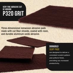 Dura-Gold Premium 6" X 9" Maroon General Purpose Scuff Pads, Box Of 10 - Scuffing, Sanding, Surface Adhesion Preparation Paint Primer Auto Autobody Scuffpads 9 Dura-Gold Premium 6