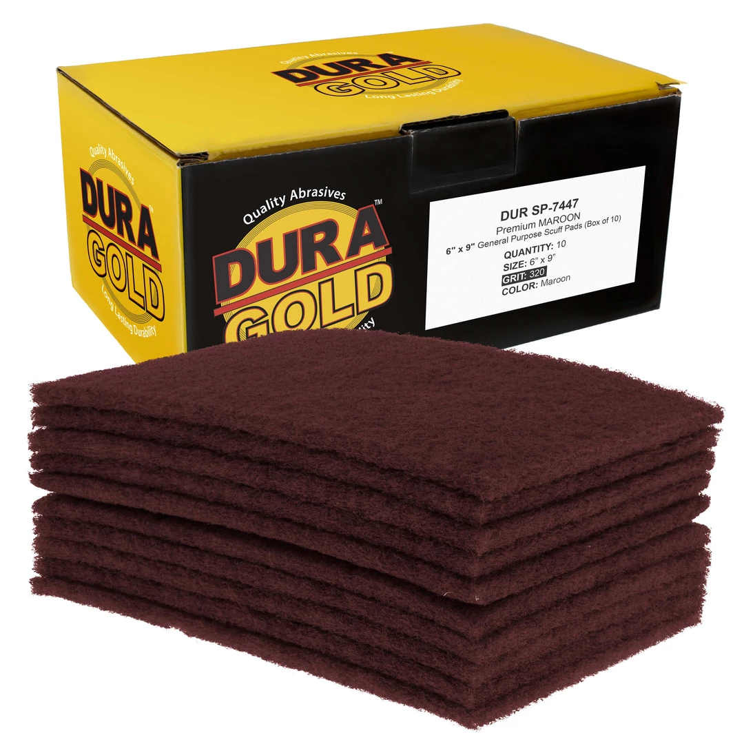 Dura-Gold Premium 6" X 9" Maroon General Purpose Scuff Pads, Box Of 10 - Scuffing, Sanding, Surface Adhesion Preparation Paint Primer Auto Autobody Scuffpads 3 Dura-Gold Premium 6" X 9" Maroon General Purpose Scuff Pads, Box Of 10 - Scuffing, Sanding, Surface Adhesion Preparation Paint Primer Auto Autobody Scuffpads