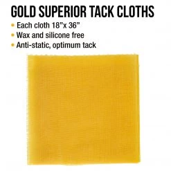 Dura-Gold Pure Gold Superior Tack Cloths - (Box Of 12) - Woodworker And Painters Grade - Compatible With Most Surfaces - Wax And Silicone Free And Anti-Static