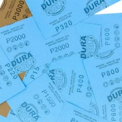Dura-Gold Variety Pack Fine - Wet Or Dry Sandpaper Finishing Sheets 3-2/3" X 9" - Box Of 50 10 Dura-Gold Variety Pack Fine - Wet Or Dry Sandpaper Finishing Sheets 3-2/3