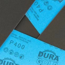 Dura-Gold 400 Grit - Wet Or Dry Sandpaper Finishing Sheets 5-1/2" X 9" Sheets - Box Of 25 Ultra Fine Sandpaper