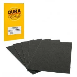 Dura-Gold Ultra Fine Sandpaper 80 Grit - Wet Or Dry Sandpaper Finishing Sheets 5-1/2" X 9" Sheets - Box Of 15