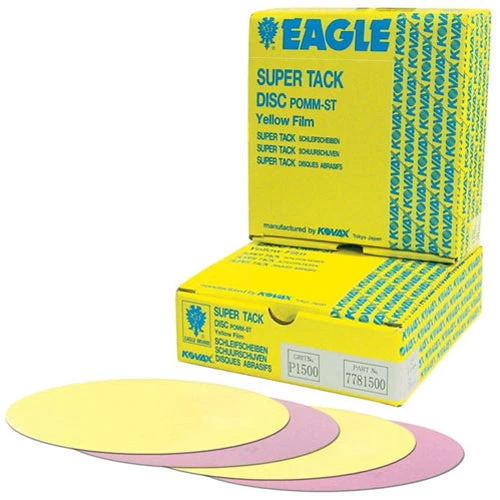 Eagle Sheets Eagle 778-1000 - 6 Inch Super-Tack Yellow-Film Discs - Grit P1000 - 50 Discs/ Box 3 Eagle Sheets Eagle 778-1000 - 6 Inch Super-Tack Yellow-Film Discs - Grit P1000 - 50 Discs/ Box
