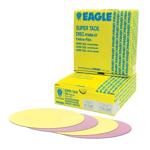 Eagle 778-1200 - 6 Inch Super-Tack Yellow-Film Discs - Grit P1200 - 50 Discs/ Box Eagle Sheets 3 Eagle 778-1200 - 6 Inch Super-Tack Yellow-Film Discs - Grit P1200 - 50 Discs/ Box Eagle Sheets