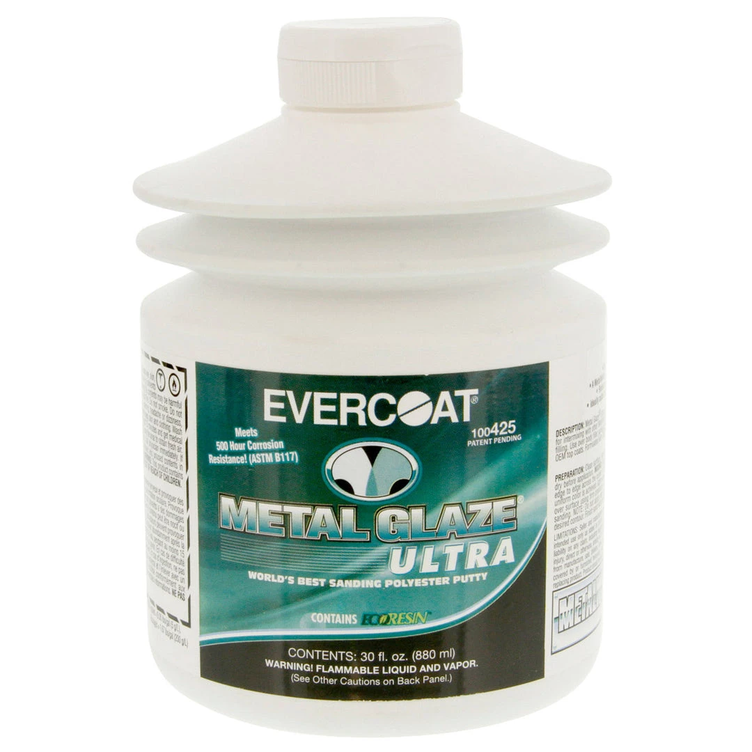 Fibreglass Evercoat Metal Glaze Ultra Polyester Sanding Putty, 30 Oz Pump 3 Fibreglass Evercoat Metal Glaze Ultra Polyester Sanding Putty, 30 Oz Pump