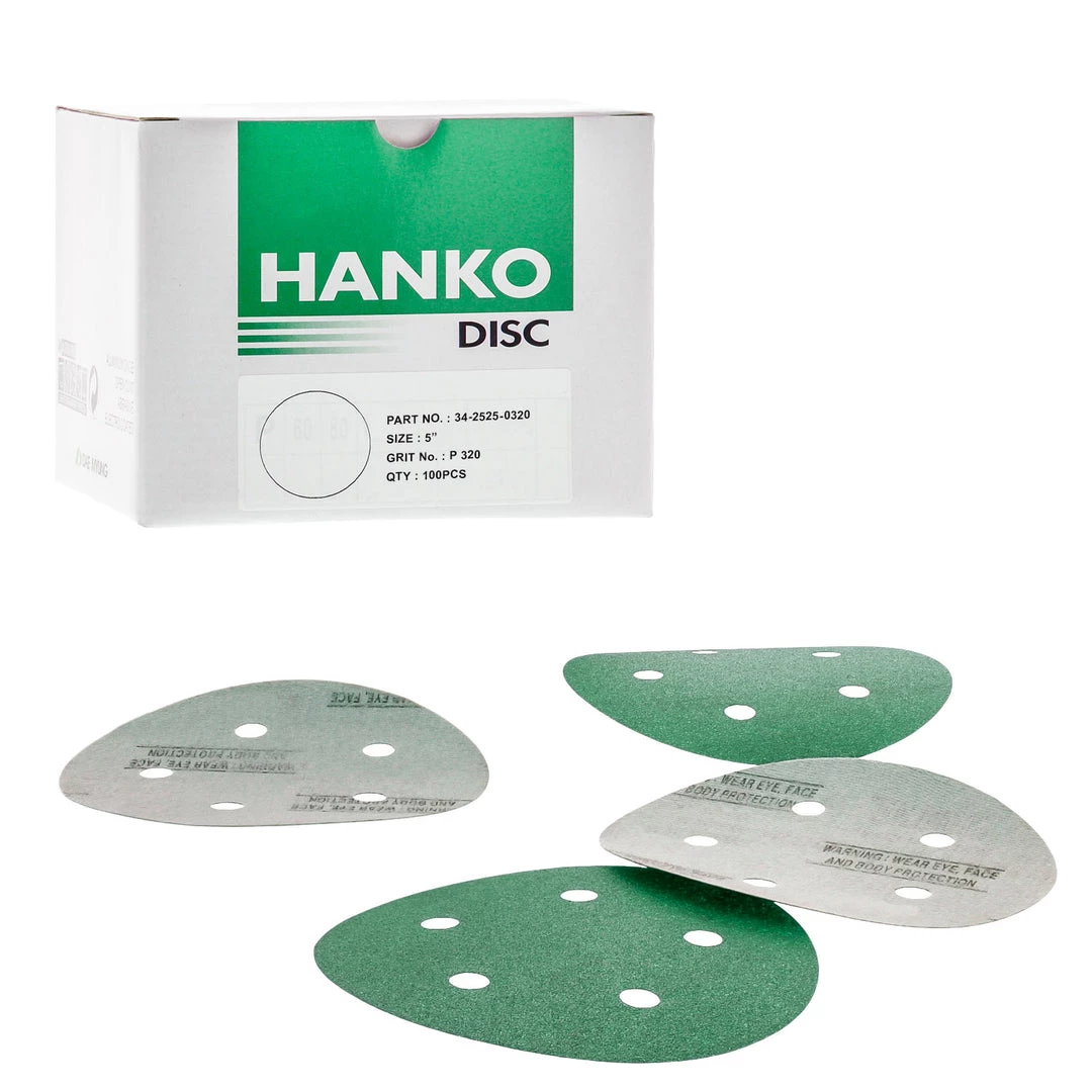 Hanko P180 5" 5 HOLE PSA DISC 100 COUNT Hanko Film Discs 3 Hanko P180 5" 5 HOLE PSA DISC 100 COUNT Hanko Film Discs
