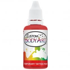 Custom Body Art Red Airbrush Temporary Tattoo Body Paint Makeup, 1 Oz. Alcohol-Based Body Paint