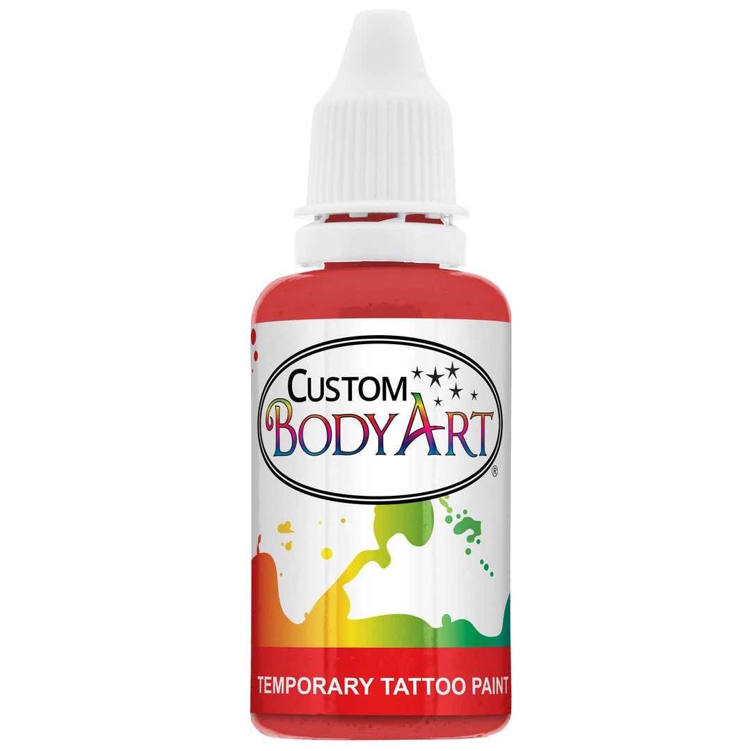 Custom Body Art Red Airbrush Temporary Tattoo Body Paint Makeup, 1 Oz. Alcohol-Based Body Paint 3 Custom Body Art Red Airbrush Temporary Tattoo Body Paint Makeup, 1 Oz. Alcohol-Based Body Paint