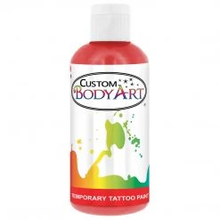Custom Body Art Alcohol-Based Body Paint Red Airbrush Temporary Tattoo Body Paint Makeup, 8 Oz.