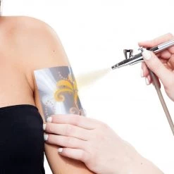 Custom Body Art Alcohol-Based Body Paint Yellow Airbrush Temporary Tattoo Body Paint Makeup, 1 Oz.