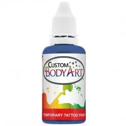Custom Body Art Blue Airbrush Temporary Tattoo Body Paint Makeup, 1 Oz. Alcohol-Based Body Paint