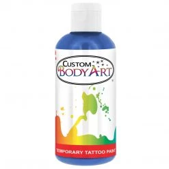 Custom Body Art Blue Airbrush Temporary Tattoo Body Paint Makeup, 8 Oz.
