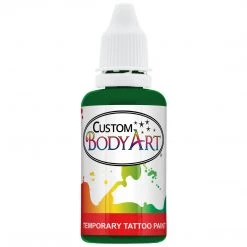 Custom Body Art Green Airbrush Temporary Tattoo Body Paint Makeup, 1 Oz. Alcohol-Based Body Paint