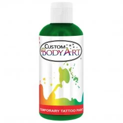 Custom Body Art Alcohol-Based Body Paint Green Airbrush Temporary Tattoo Body Paint Makeup, 8 Oz.