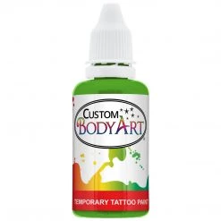 Custom Body Art Alcohol-Based Body Paint Lime Green Airbrush Temporary Tattoo Body Paint Makeup, 1 Oz.