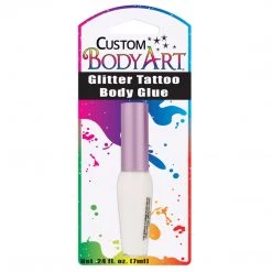 Custom Body Art Alcohol-Based Body Paint 7ml Bottle Of Glitter Tattoo Body Glue With Applicator Brush; Blister Packed