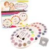 Custom Body Art 16 Color Rainbow Wheel Glitter Tattoo Set & 32 Color Face Painting Combo Set - 50 Variety Stencils 2 Glitter Brushes 4 Body Glues 24 Sponges 8 Brushes Alcohol-Based Body Paint