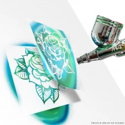 Custom Body Art Alcohol-Based Body Paint 4 Primary Color Airbrush Temporary Tattoo Body Painting Set; Black, Red, Blue And Yellow In 1 Oz. Bottles