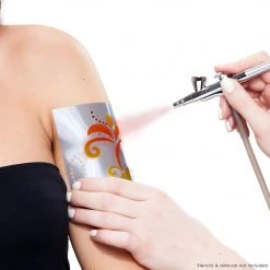 Custom Body Art Alcohol-Based Body Paint 4 Primary Color Airbrush Temporary Tattoo Body Painting Set; Black, Red, Blue And Yellow In 1 Oz. Bottles