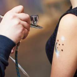 Custom Body Art Set Of 16 Colors 1-oz Bottles Of Water Based Face-Body Airbrush Colors Alcohol-Based Body Paint