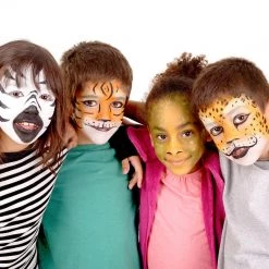 Custom Body Art 4 Color Airbrush Face & Body Water Based Painting Set; Black, Red, Yellow And Blue In 1 Oz. Bottles