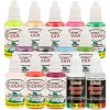 12 Secondary Colors Set Of Custom Body Art Professional Airbrush Nail Paint Plus Reducer And Cleaner In 1 Oz. Bottles Nail Decorating Paint