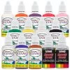 12 Color Set Of Custom Body Art Airbrush Nail Paint Plus Reducer And Cleaner In 1 Oz. Bottles