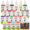 Nail Decorating Paint 24 Color Set Of Custom Body Art Professional Airbrush Nail Paint Plus 2 Reducers And 2 Cleaners In 1 Oz. Bottles