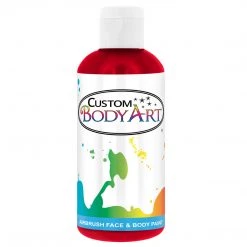 Custom Body Art Red Airbrush Face & Body Water Based Paint For Kids, 8 Oz. Water Based Body Paint