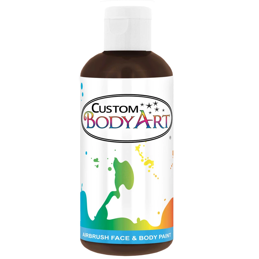 Custom Body Art Water Based Body Paint Brown Airbrush Face & Body Water Based Paint For Kids, 8 Oz. 3 Custom Body Art Water Based Body Paint Brown Airbrush Face & Body Water Based Paint For Kids, 8 Oz.