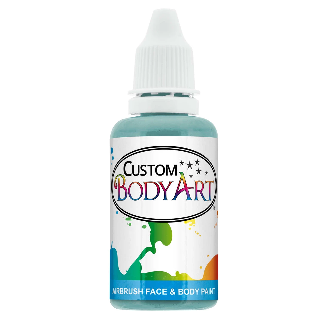Custom Body Art Aqua Blue Airbrush Face & Body Water Based Paint For Kids, 1 Oz. 3 Custom Body Art Aqua Blue Airbrush Face & Body Water Based Paint For Kids, 1 Oz.