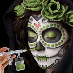 Custom Body Art Lime Green Airbrush Face & Body Water Based Paint For Kids, 8 Oz.