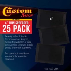 Custom Shop 4" X 2-3/4" Double Sided Black Plastic Ultra Flexible Filler Spreaders (Pack Of 25) Spreaders & Filler Accessories