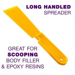 Body Filler Tools Custom Shop - Long Handle Body Filler Spatula Goop Scoop Spreader (Pack Of 2) - Autobody Dent Repair - Use For Epoxy Resins, Acrylic Paint Pouring Art