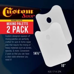 Custom Shop Plastic 14-1/2" X 10" Body Filler Mixing Board/Pallete - (Pack Of 2)