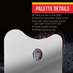 Custom Shop Plastic 14-1/2" X 10" Body Filler Mixing Board/Pallete - (Pack Of 2) 8 Custom Shop Plastic 14-1/2