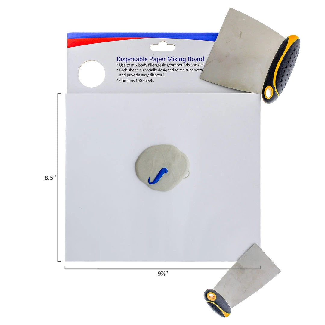 Custom Shop Multi-Layered Disposable Paper Body Filler Mixing Board Sheets - For Contamination Free Body Filler Mixing (100 Sheets) Body Filler Tools 5 Custom Shop Multi-Layered Disposable Paper Body Filler Mixing Board Sheets - For Contamination Free Body Filler Mixing (100 Sheets) Body Filler Tools