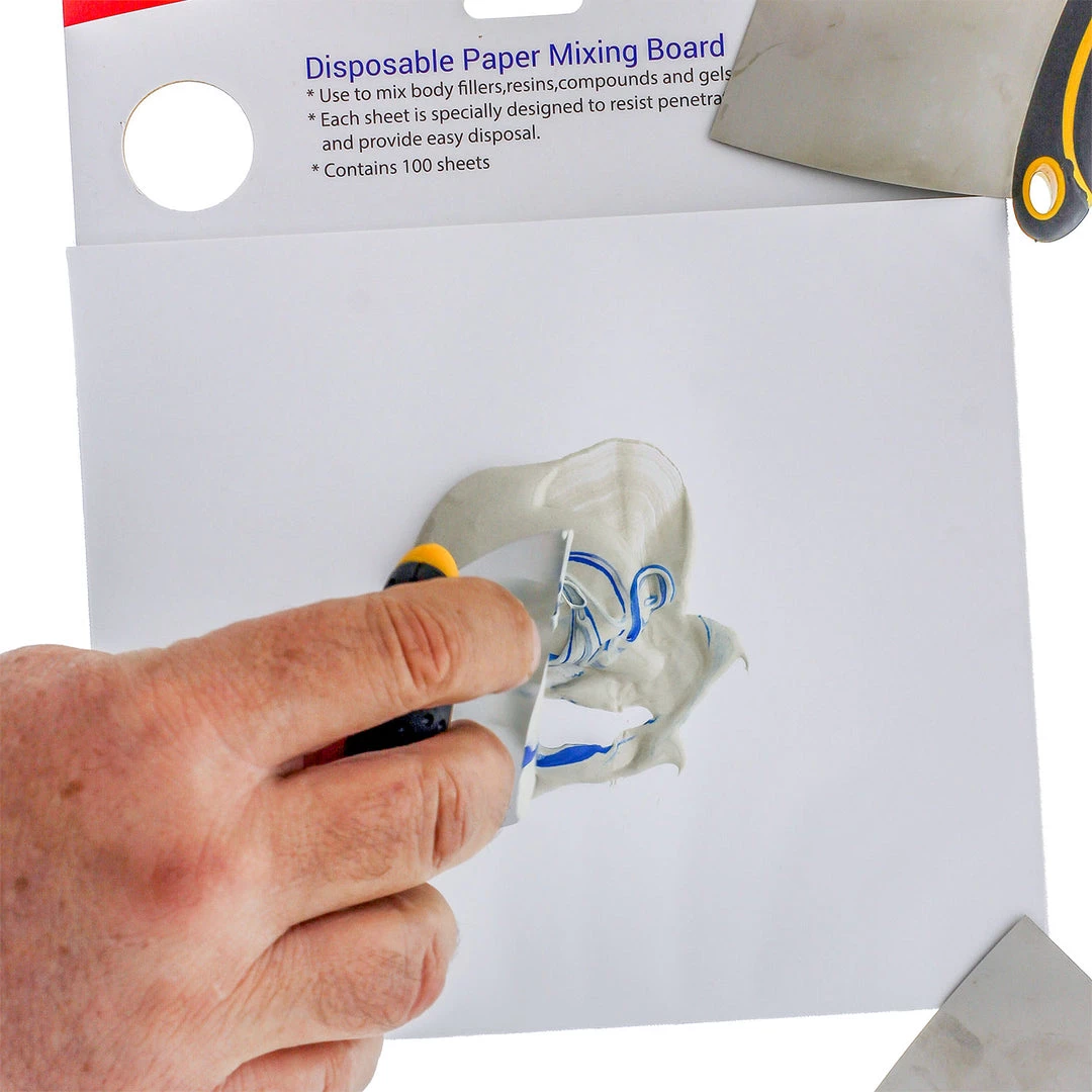 Custom Shop Multi-Layered Disposable Paper Body Filler Mixing Board Sheets - For Contamination Free Body Filler Mixing (100 Sheets) Body Filler Tools 6 Custom Shop Multi-Layered Disposable Paper Body Filler Mixing Board Sheets - For Contamination Free Body Filler Mixing (100 Sheets) Body Filler Tools