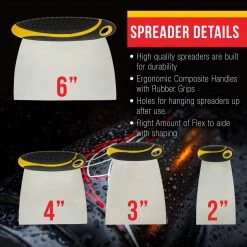 Custom Shop Body Filler Tools 4-Piece Set Of Carbon Spring Steel Body Filler And Putty Spreaders/Scraper Set With Handles (2