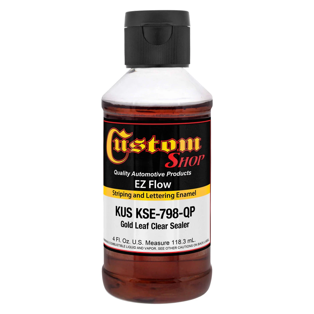 Custom Shop Gold Leaf Clear Sealer - Ez-Flow Striping & Lettering Enamel, 4 Oz 3 Custom Shop Gold Leaf Clear Sealer - Ez-Flow Striping & Lettering Enamel, 4 Oz