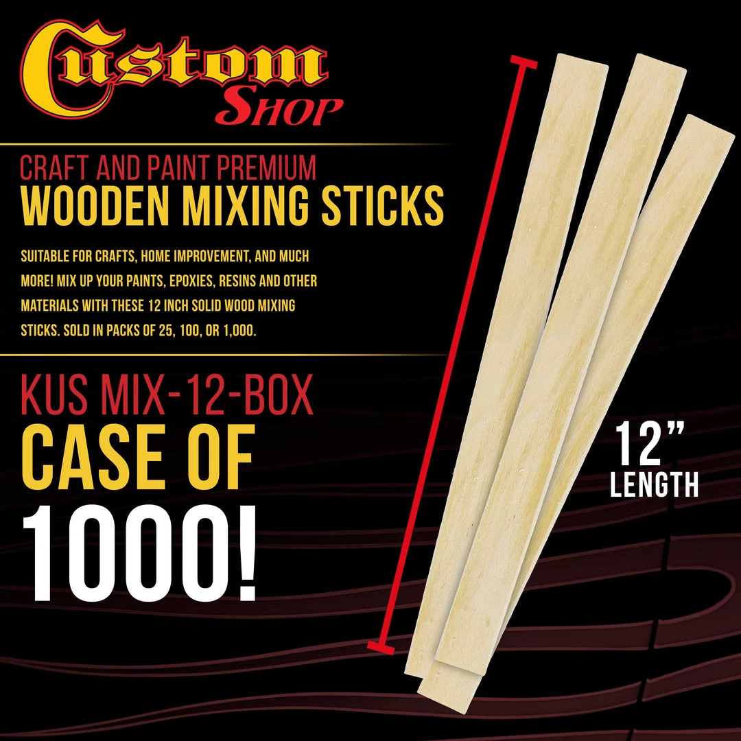 Custom Shop Sticks & Strainers Craft And Paint Sticks - 12" Inch Premium Grade Wood Stirrers / Paddles - Use For Wood Crafts - Paddle To Mix Epoxy Resin Paint - Case Of 1000 Sticks 4 Custom Shop Sticks & Strainers Craft And Paint Sticks - 12" Inch Premium Grade Wood Stirrers / Paddles - Use For Wood Crafts - Paddle To Mix Epoxy Resin Paint - Case Of 1000 Sticks