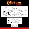 Custom Shop Airbrush Skull Fire Flame Stencil Set (Skull Design #1 In 3 Scale Sizes) - Laser Cut Reusable Templates
