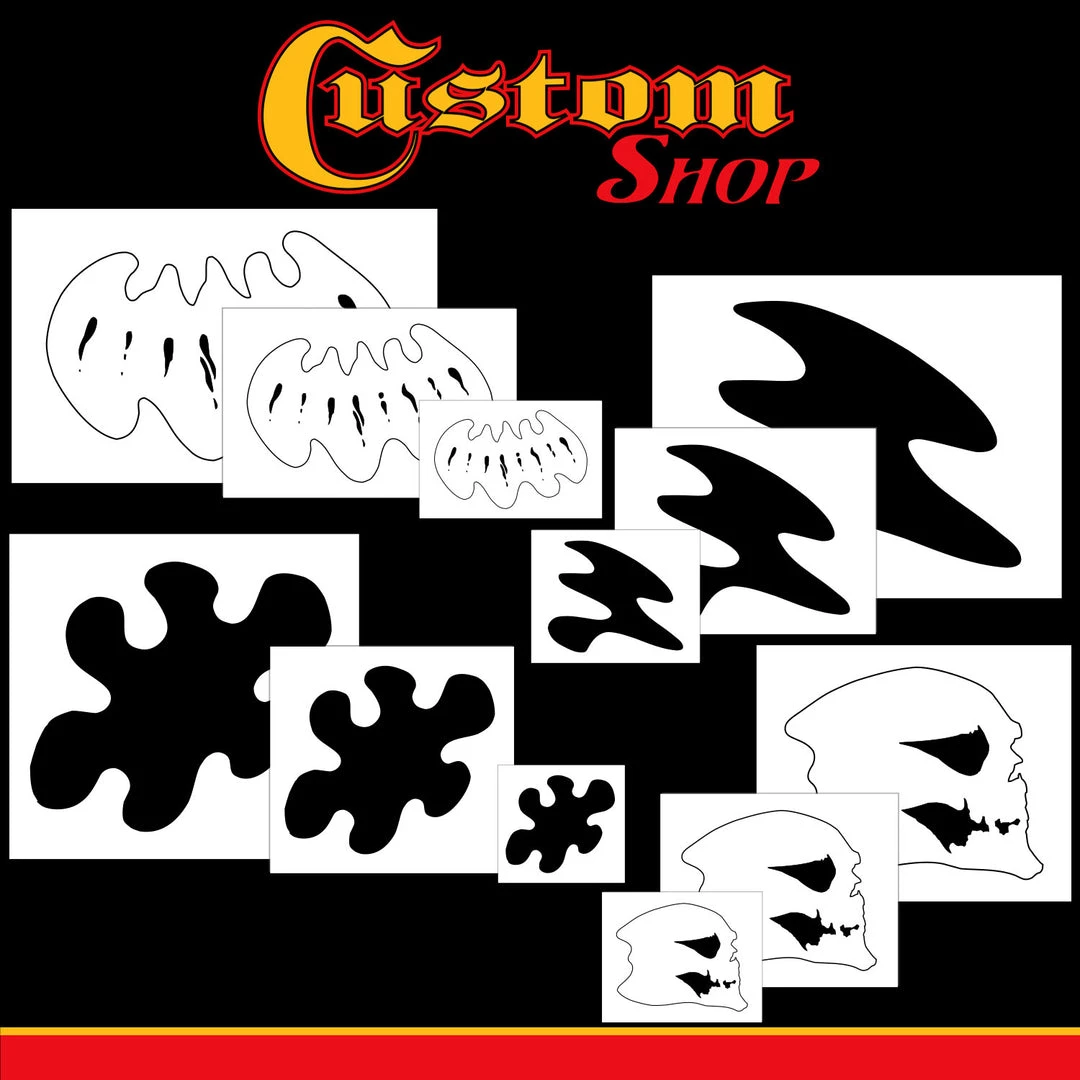 Custom Shop Stencils Complete Live Fire Set Includes 3 Sizes Of All 4 Flame Elements 3 Custom Shop Stencils Complete Live Fire Set Includes 3 Sizes Of All 4 Flame Elements