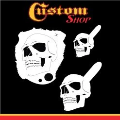 Stencils Custom Shop Airbrush Stencil Skull Design Set #1 (3 Different Scale Sizes) - 3 Laser Cut Reusable Templates