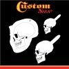Custom Shop Airbrush Stencil Skull Design Set #2 (3 Different Scale Sizes) - 3 Laser Cut Reusable Templates