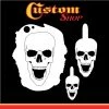 Custom Shop Airbrush Stencil Skull Design Set #3 (3 Different Scale Sizes) - 3 Laser Cut Reusable Templates