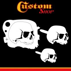 Custom Shop Airbrush Stencil Skull Design Set #5 - 3 Laser Cut Reusable Templates