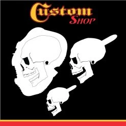 Custom Shop Airbrush Stencil Skull Design Set #6 (3 Different Scale Sizes) - 3 Laser Cut Reusable Templates